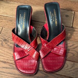 Donald J. Pliner Women's Red Croc Sandals